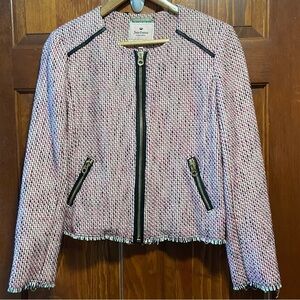 Juicy Couture Pink Tweed Jacket Pink/White/Black Size M